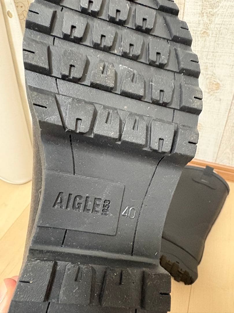 25〜25.5㎝★美品AIGLEレインブーツ40 エーグルブーツ 黒 長靴