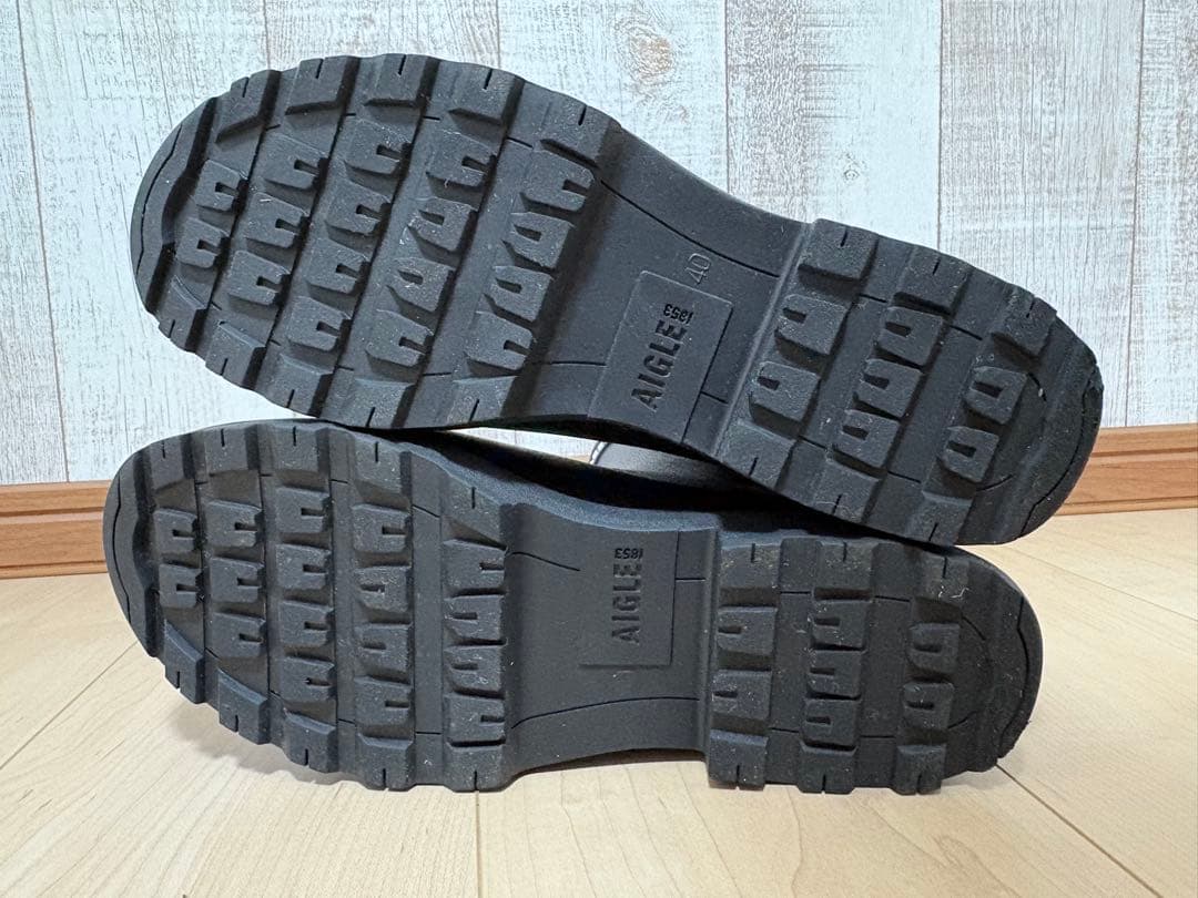 25〜25.5㎝★美品AIGLEレインブーツ40 エーグルブーツ 黒 長靴