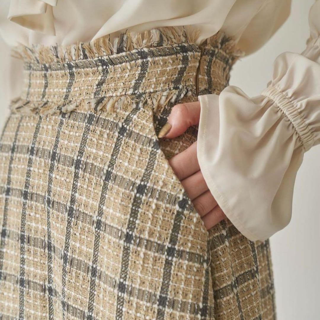 ジャケット・アウター idem tweed lady jacket/tweed flare skirt