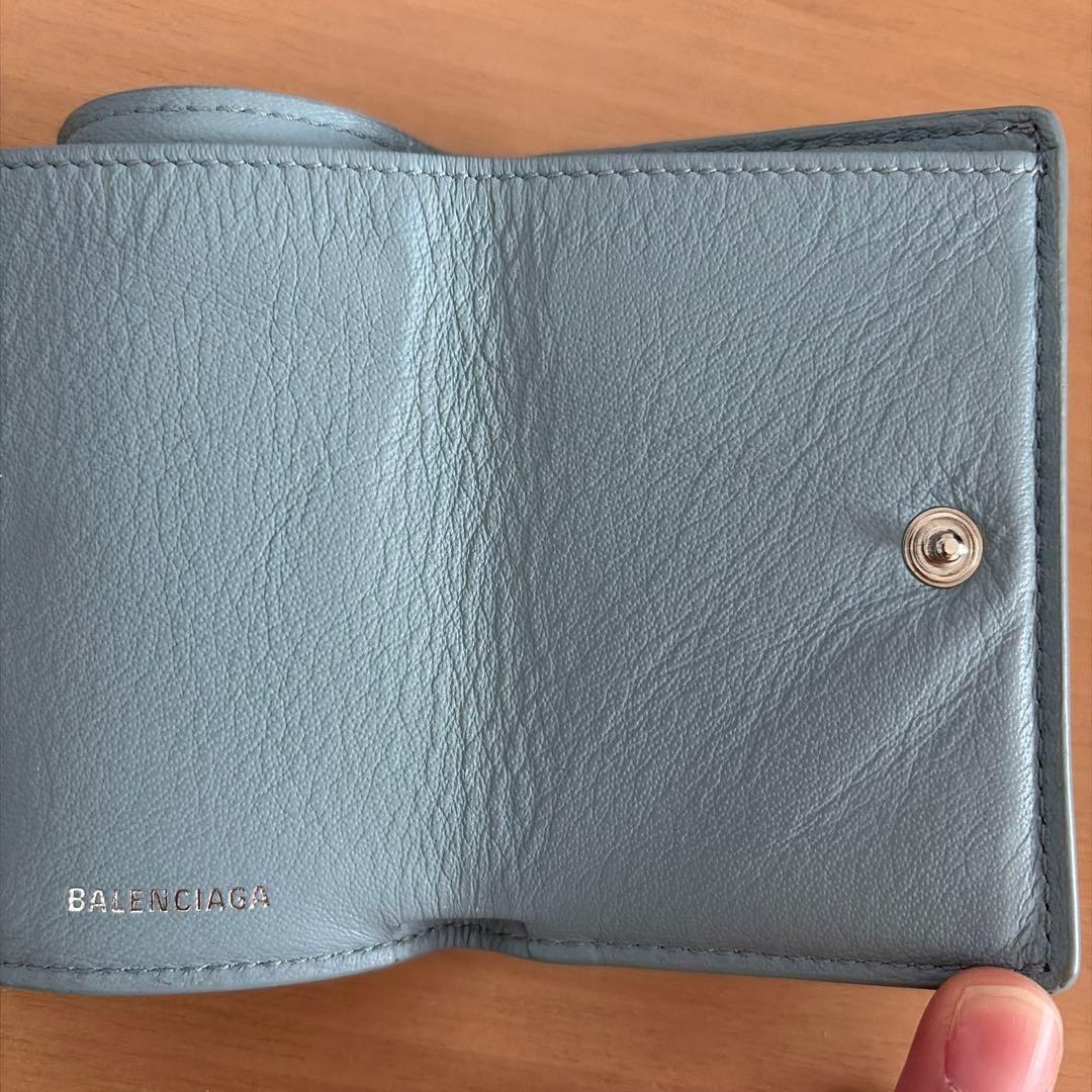 BALENCIAGA 三つ折り財布 ライトブルー