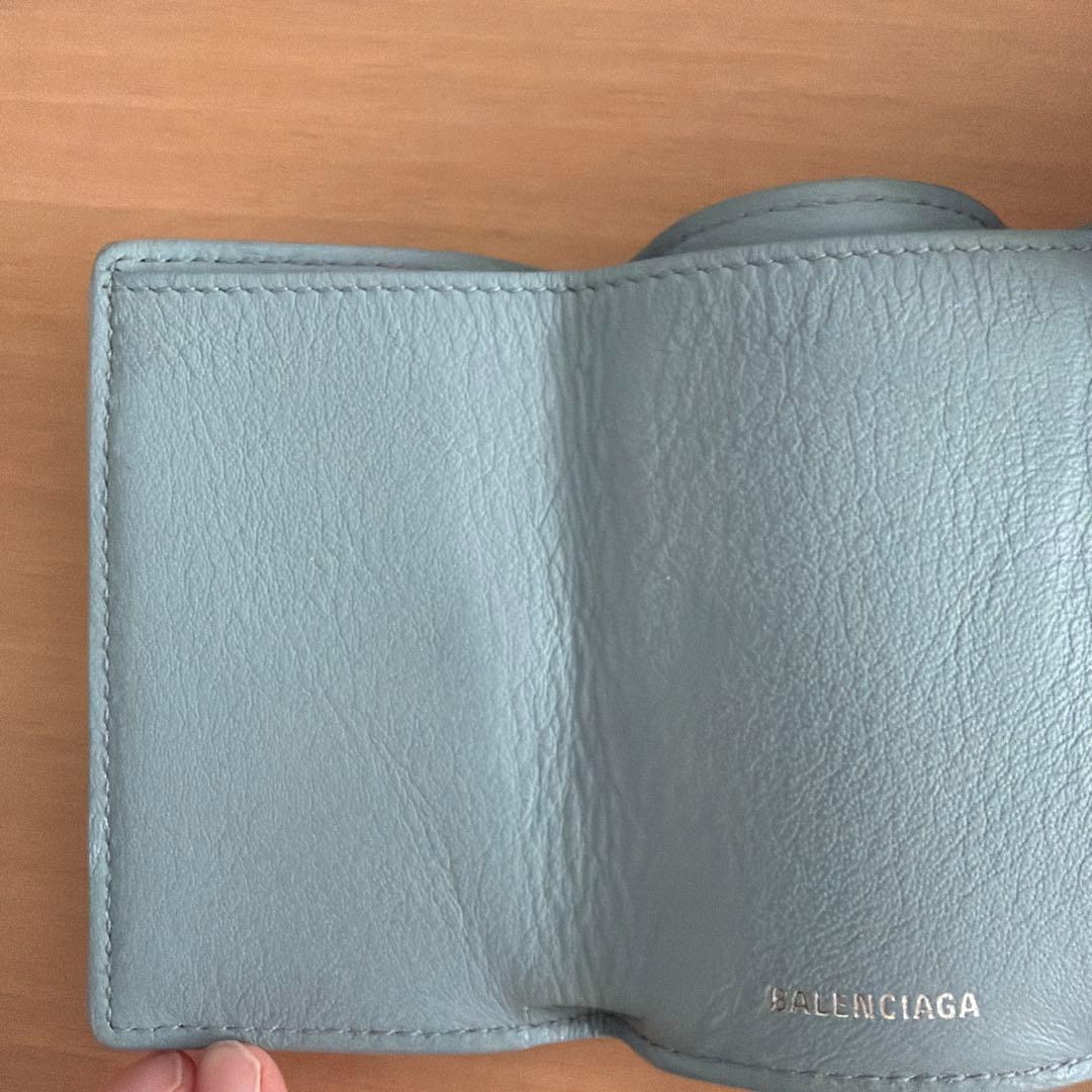 BALENCIAGA 三つ折り財布 ライトブルー