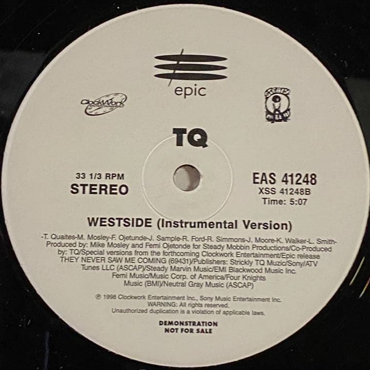 超希少プロモ TQ / WESTSIDE 12インチ シングル