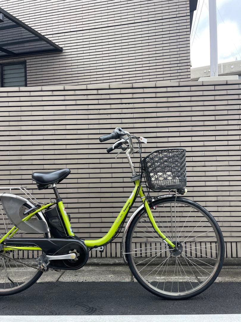 パナソニック電動アシスト自転車 ライムグリーン バスケット付き26CPXL06