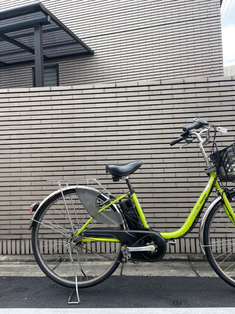 パナソニック電動アシスト自転車 ライムグリーン バスケット付き26CPXL06