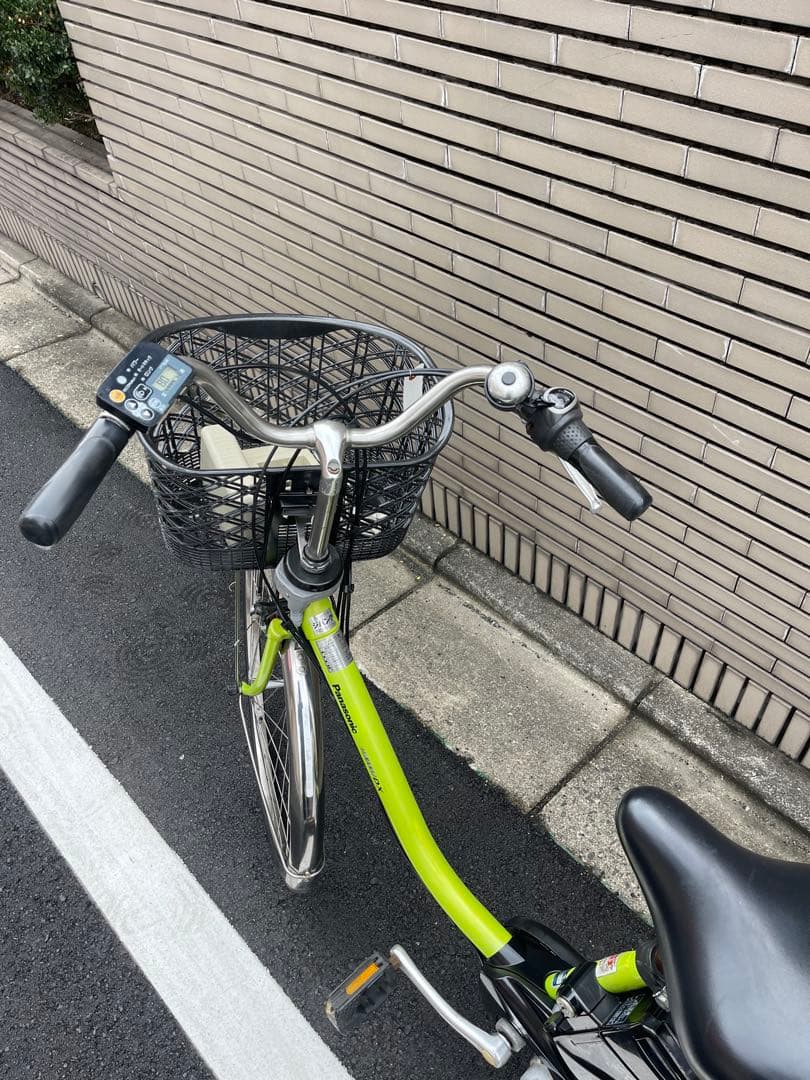 パナソニック電動アシスト自転車 ライムグリーン バスケット付き26CPXL06
