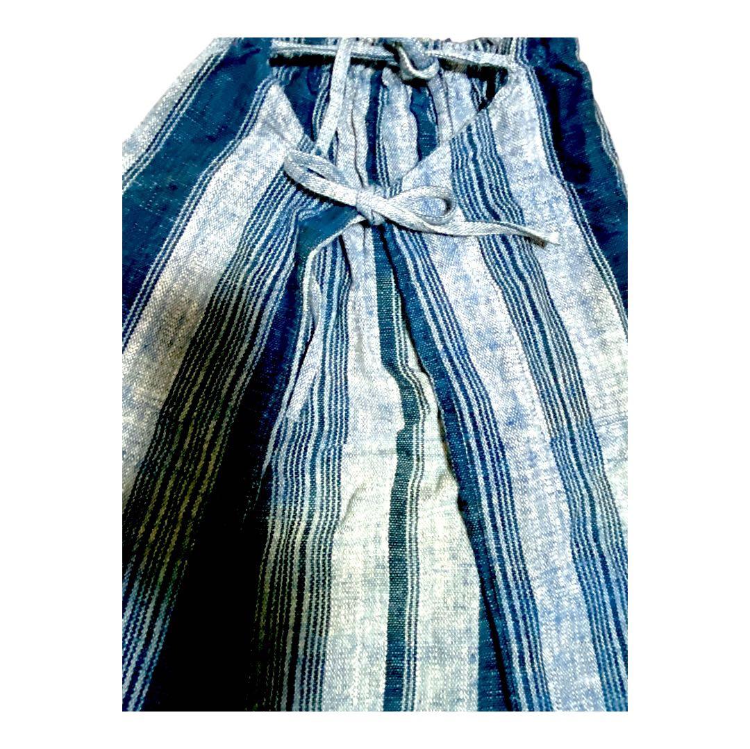 うさとの服　青と白のストライプ ロングスカート！即日発送