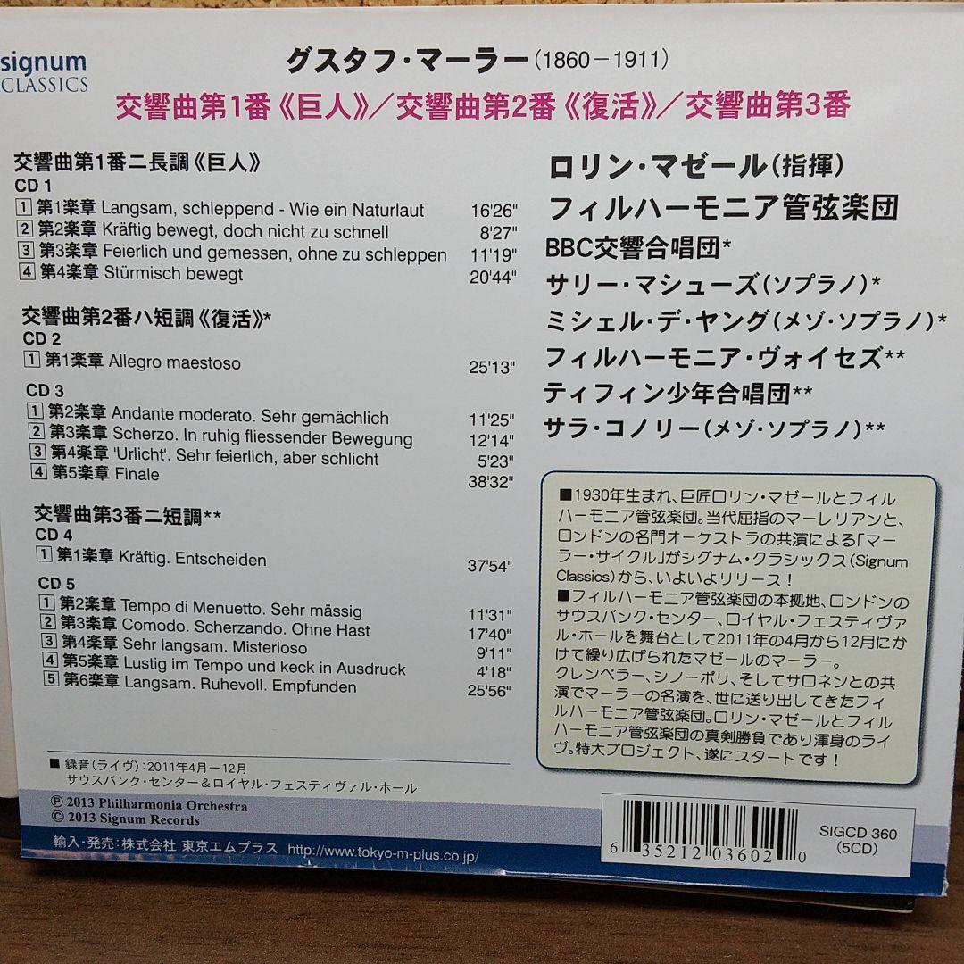 ロリン・マゼール&フィルハーモニア管弦楽団／マーラー・交響曲第１番～第6番