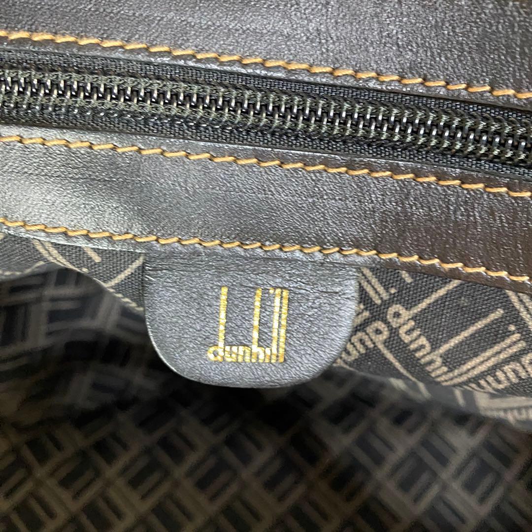 dunhill ダンヒル　オールレザー　ボストンバッグ　黒 ネームタグ　大容量