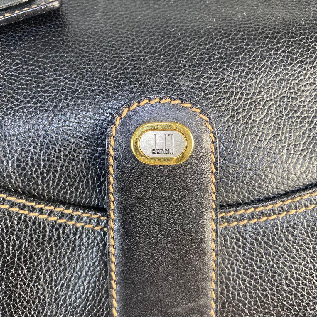 dunhill ダンヒル　オールレザー　ボストンバッグ　黒 ネームタグ　大容量