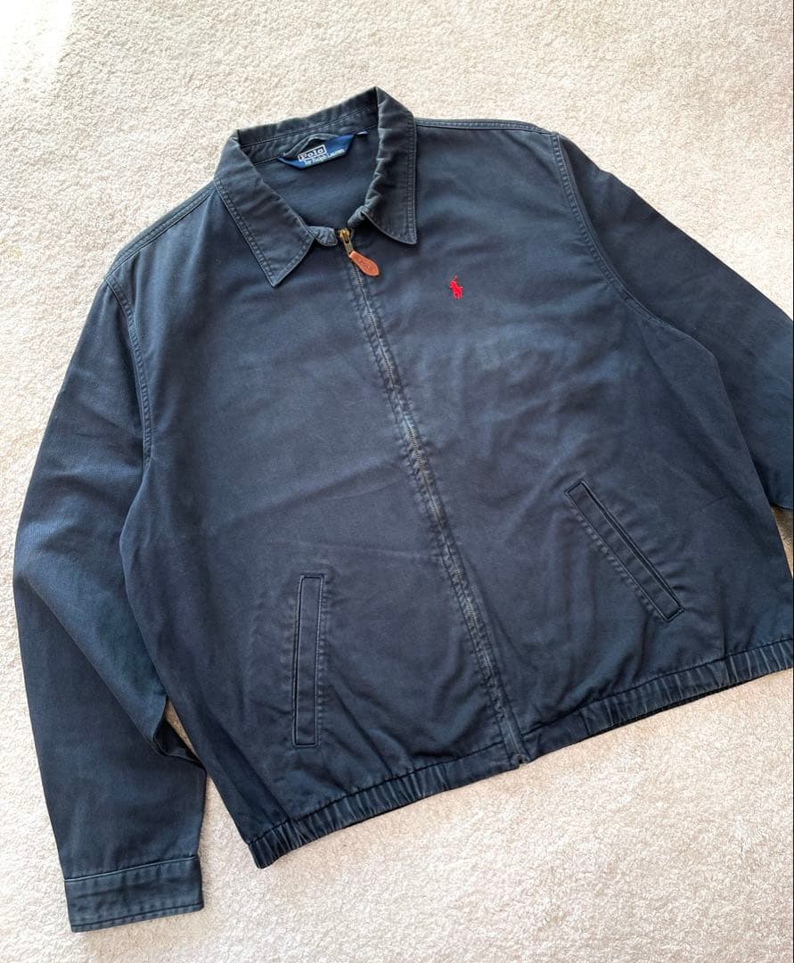 90s Polo Ralph Lauren ハリントンジャケット ネイビー XL