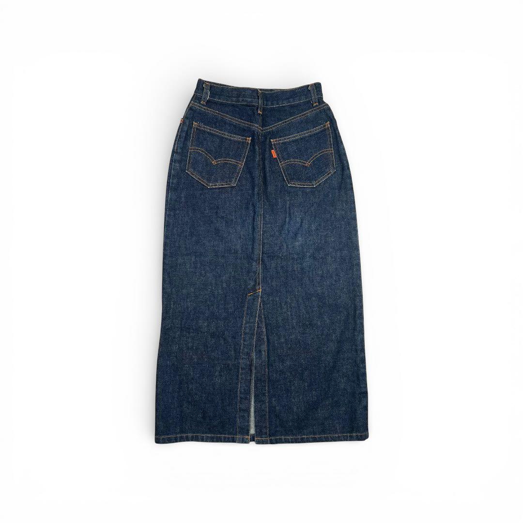 希少オレンジタブ【Levi's】濃紺デニムロングスカート 美シルエット S-M