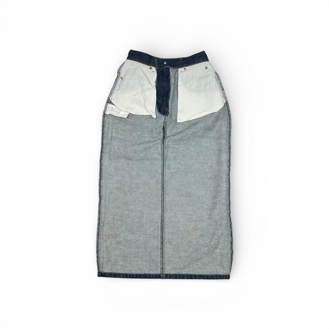 希少オレンジタブ【Levi's】濃紺デニムロングスカート 美シルエット S-M