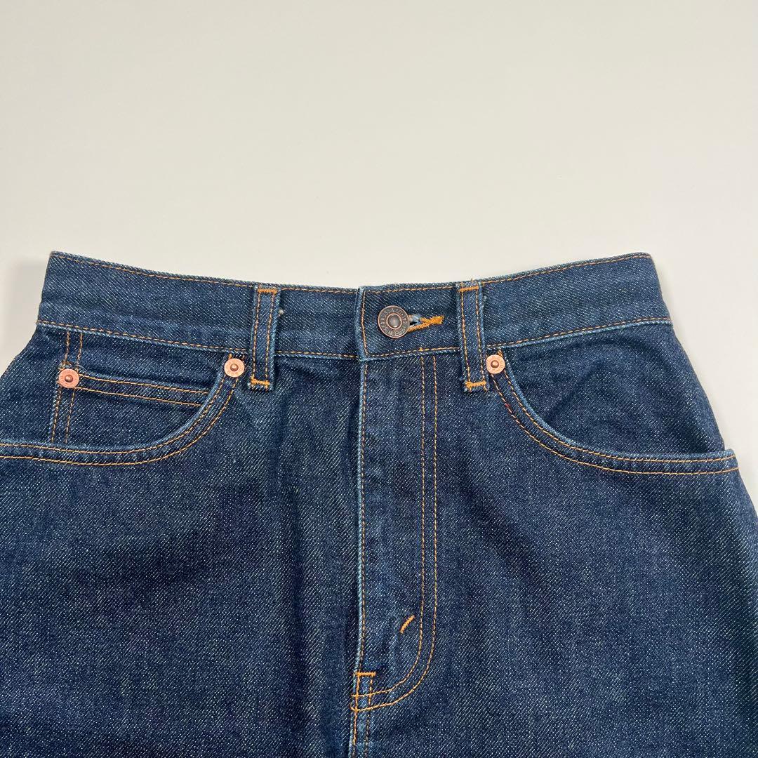 希少オレンジタブ【Levi's】濃紺デニムロングスカート 美シルエット S-M