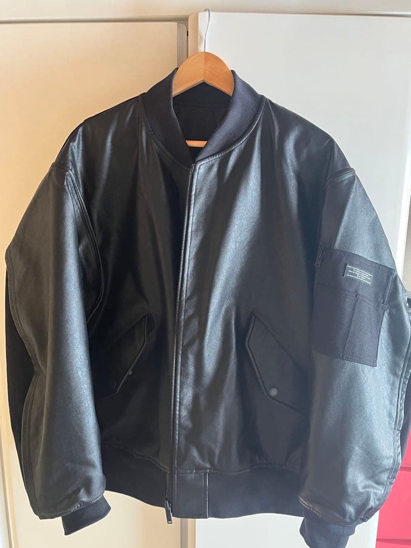 GU　UNDERCOVER +X フェイクレザーリバーシブルブルゾン ブラック