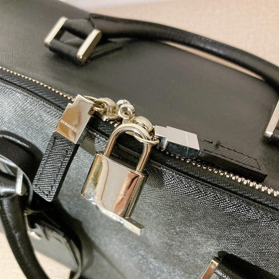 BURBERRY ボストンバッグ サフィアーノ Black