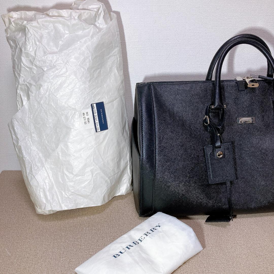 BURBERRY ボストンバッグ サフィアーノ Black