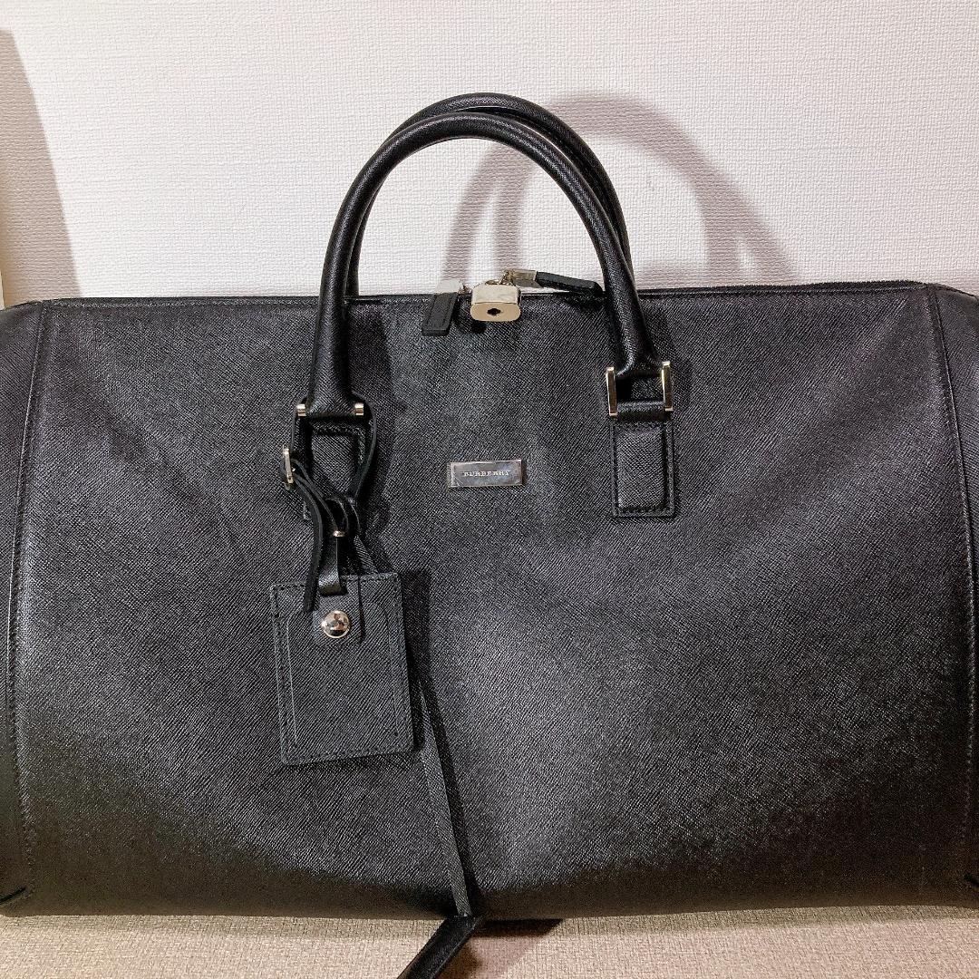 BURBERRY ボストンバッグ サフィアーノ Black