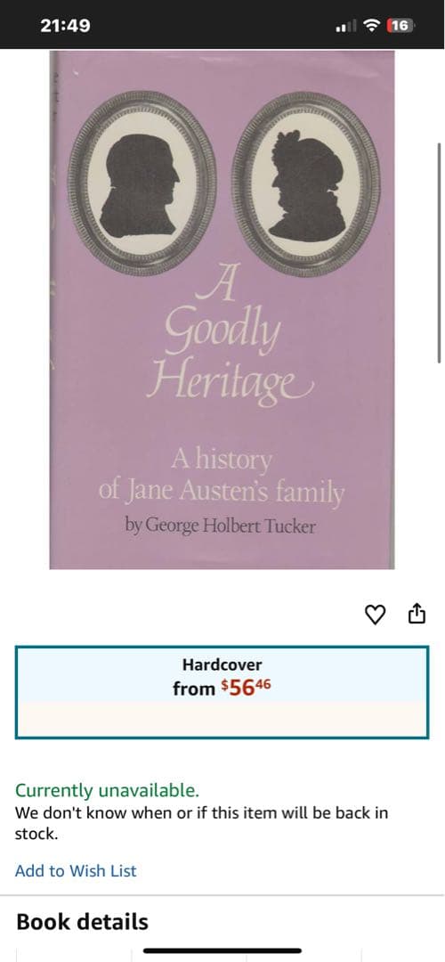 洋書 A history of Jane Austen's family