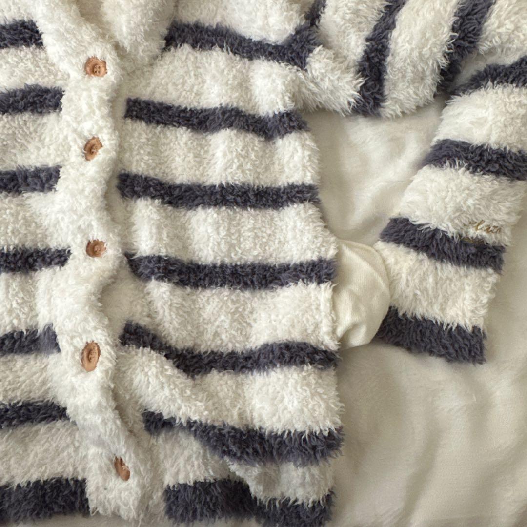 ジェラートピケ もこもこルームウェア 上下セット チャコールグレー