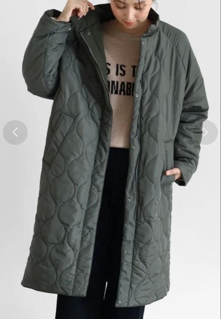 【美品】CLOVE クローブ　リバーシブル　スタンドカラー　ロングコート