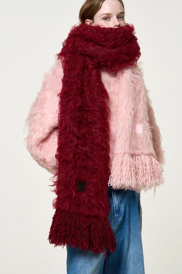 THE TOÉ マフラー　Pigalle shaggy muffler red