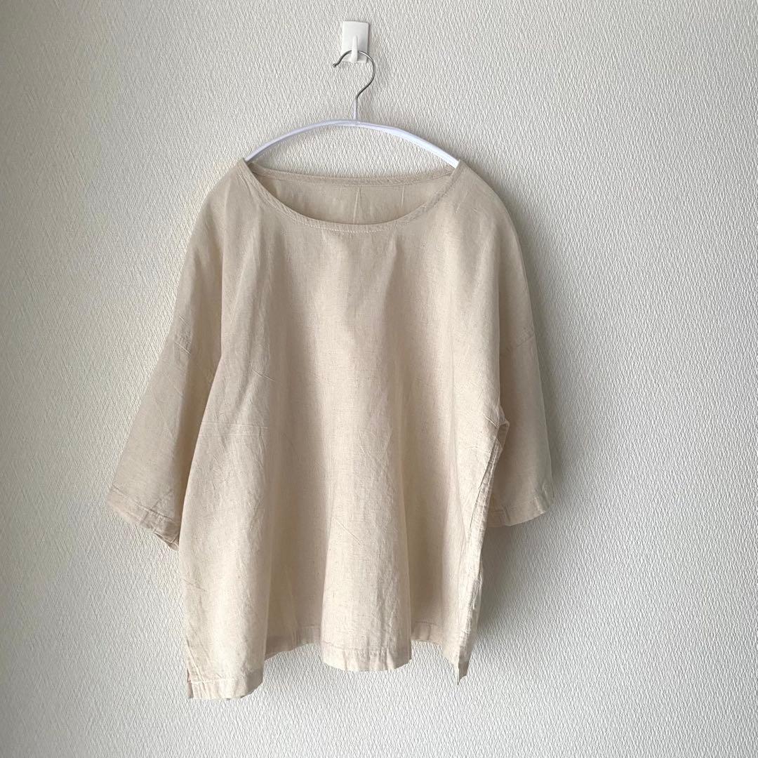 【匿名】ヂェン先生の日常着◇S生成 半袖シャツ カットソーショート Tシャツ