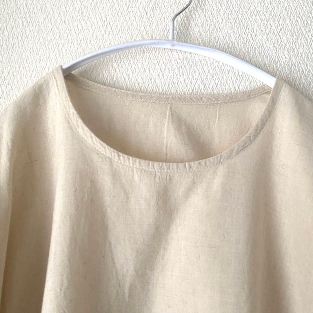 【匿名】ヂェン先生の日常着◇S生成 半袖シャツ カットソーショート Tシャツ