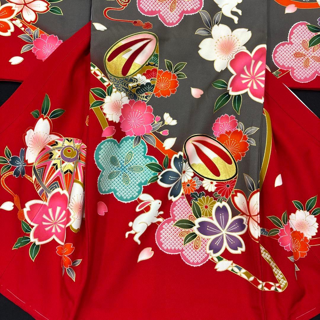 新品正絹産着（祝着）高級京友禅伝統工芸多色特選染分け鹿の子染入り☆豪華四季花車文