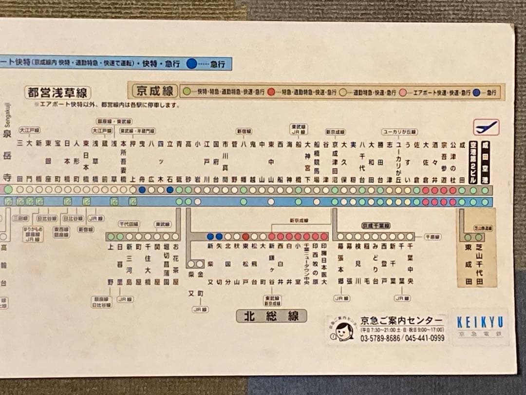 京浜急行電鉄　京急　車内路線図 京成 都営 北総 芝山鉄道