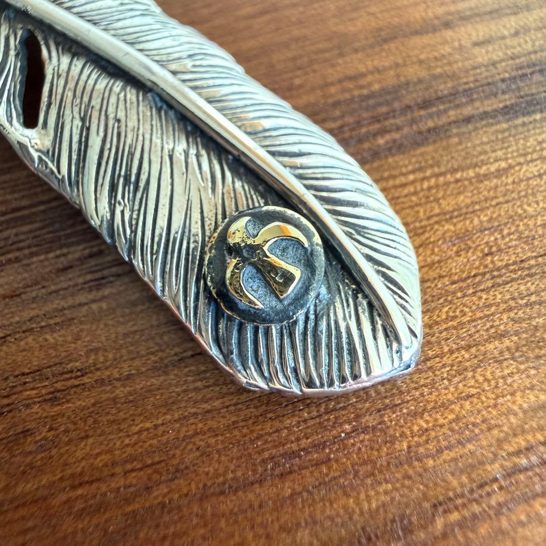 シルバー925無垢【新品】イーグルメタルフェザーペンダント右silver925