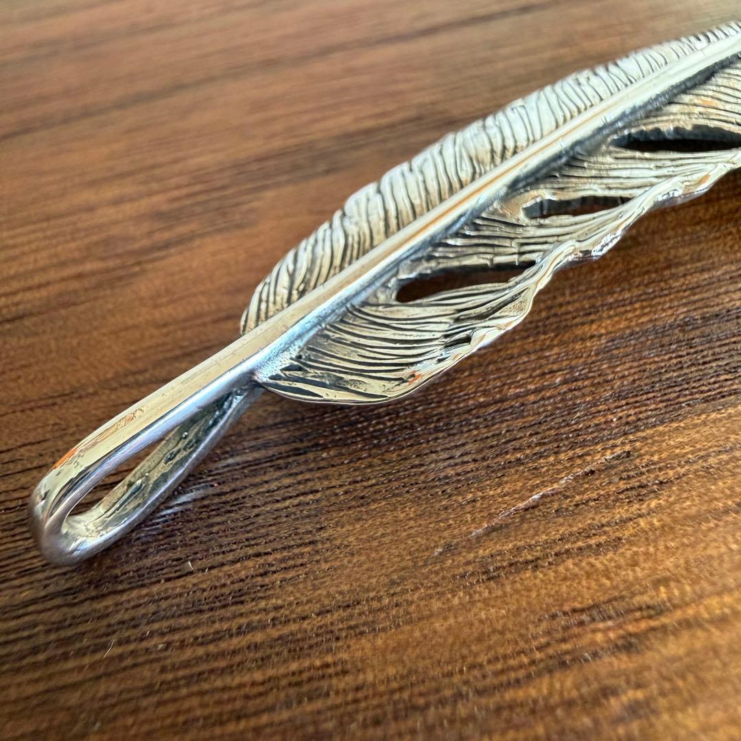 シルバー925無垢【新品】イーグルメタルフェザーペンダント右silver925
