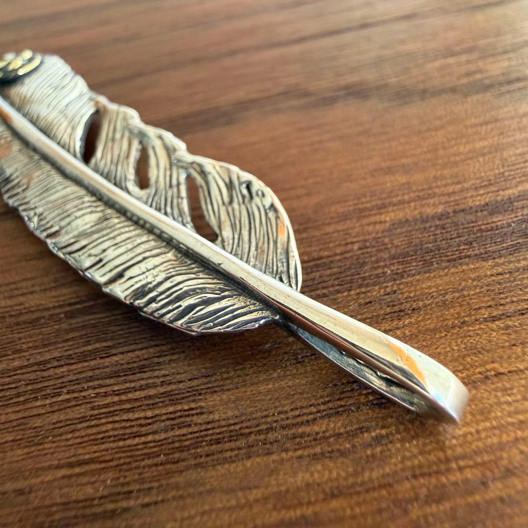 シルバー925無垢【新品】イーグルメタルフェザーペンダント右silver925