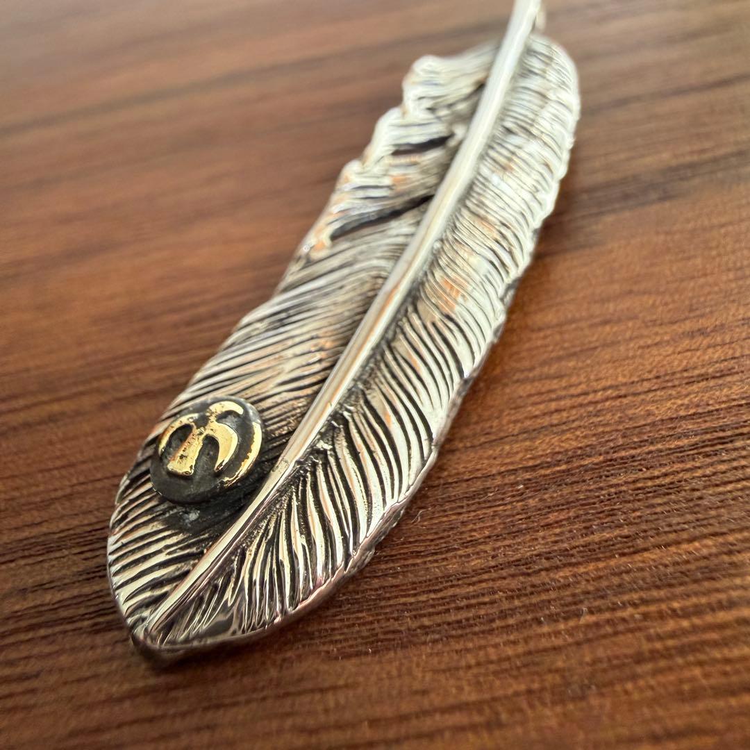 シルバー925無垢【新品】イーグルメタルフェザーペンダント右silver925