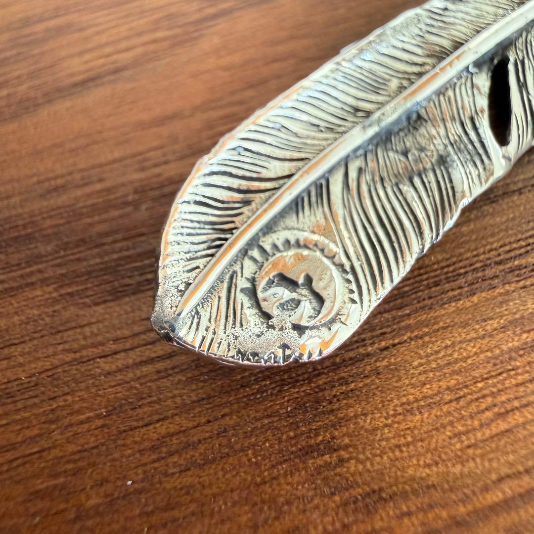 シルバー925無垢【新品】イーグルメタルフェザーペンダント右silver925