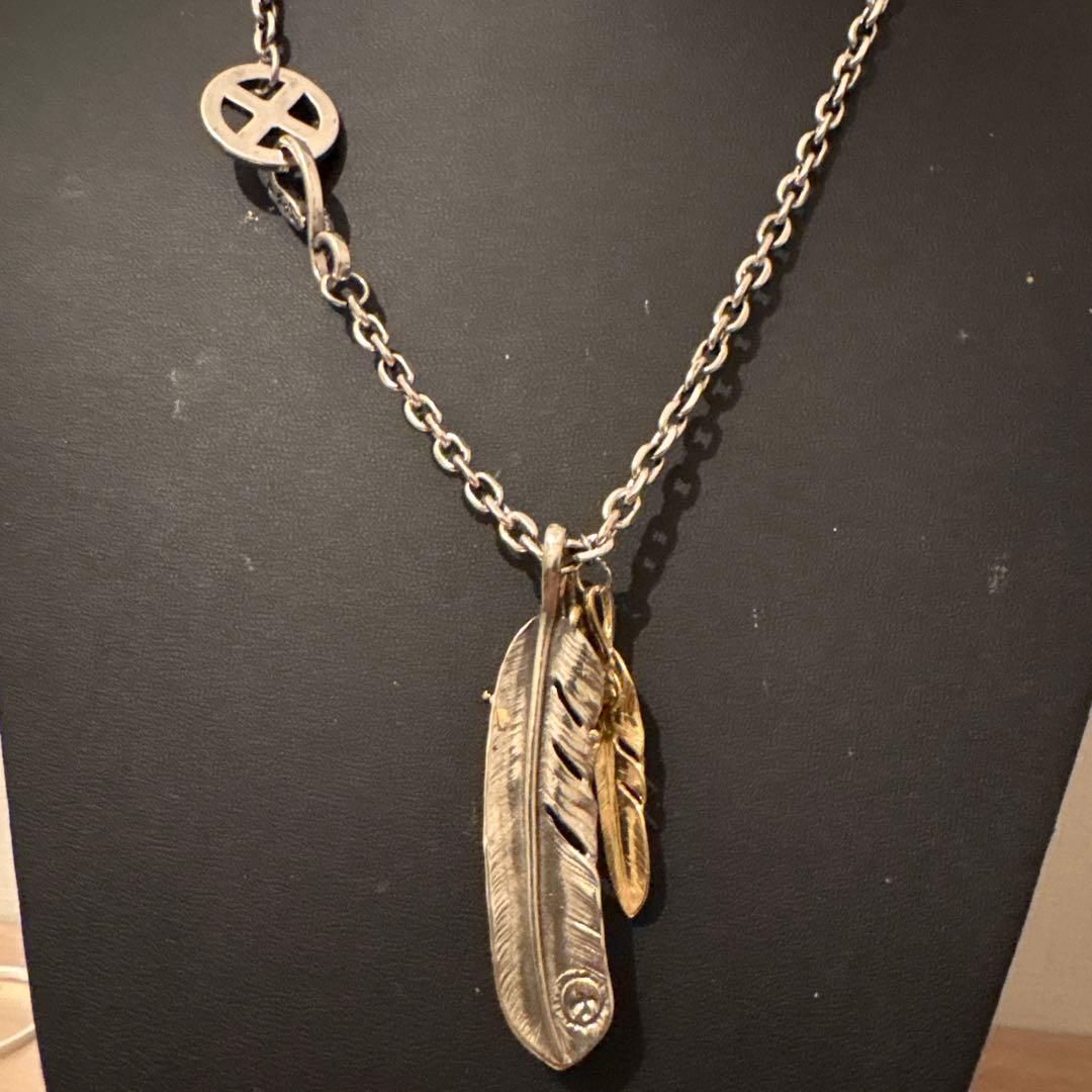小金コンビ金爪フェザーネックレス