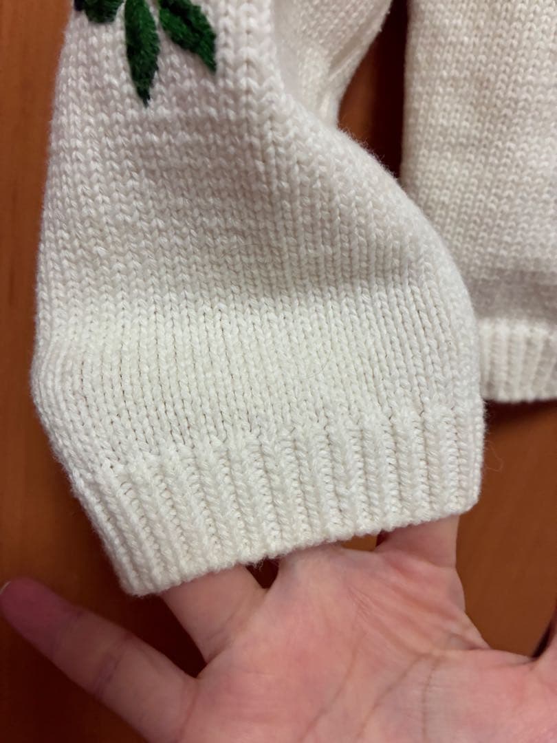 seventen by miho kawahitoフラワー刺繍カーデ　グリーン