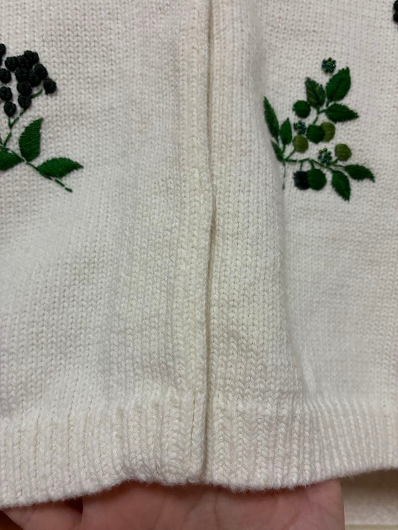 seventen by miho kawahitoフラワー刺繍カーデ　グリーン