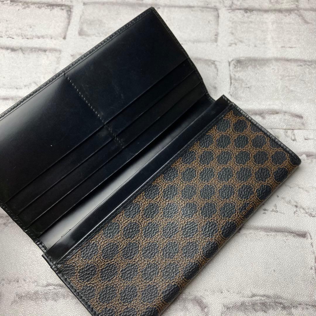 【美品】CELINE　セリーヌ★二つ折り長財布　マカダム柄　PVC　ウォレット