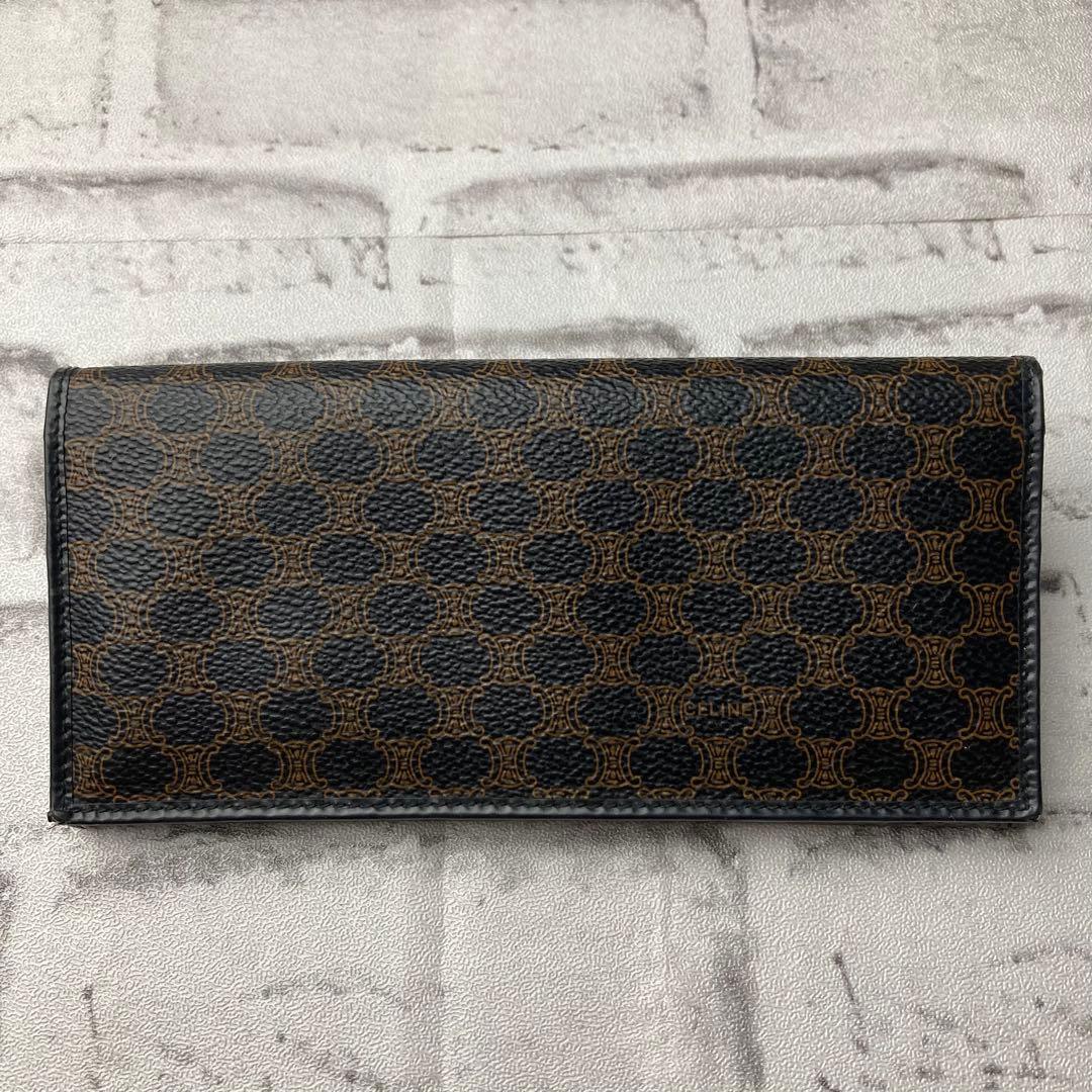 【美品】CELINE　セリーヌ★二つ折り長財布　マカダム柄　PVC　ウォレット