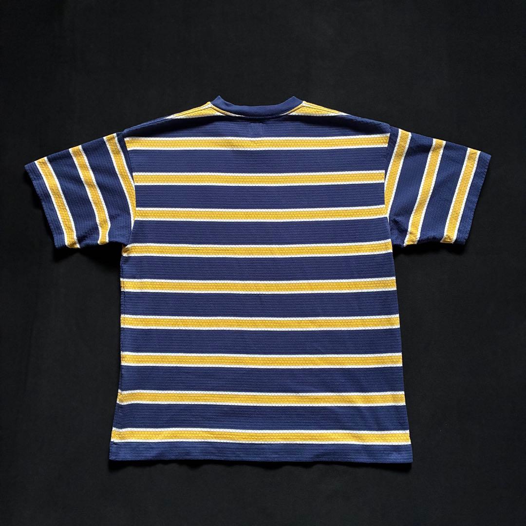 HUMAN MADE STRIPED MESH T-SHIRT navy 紺黄