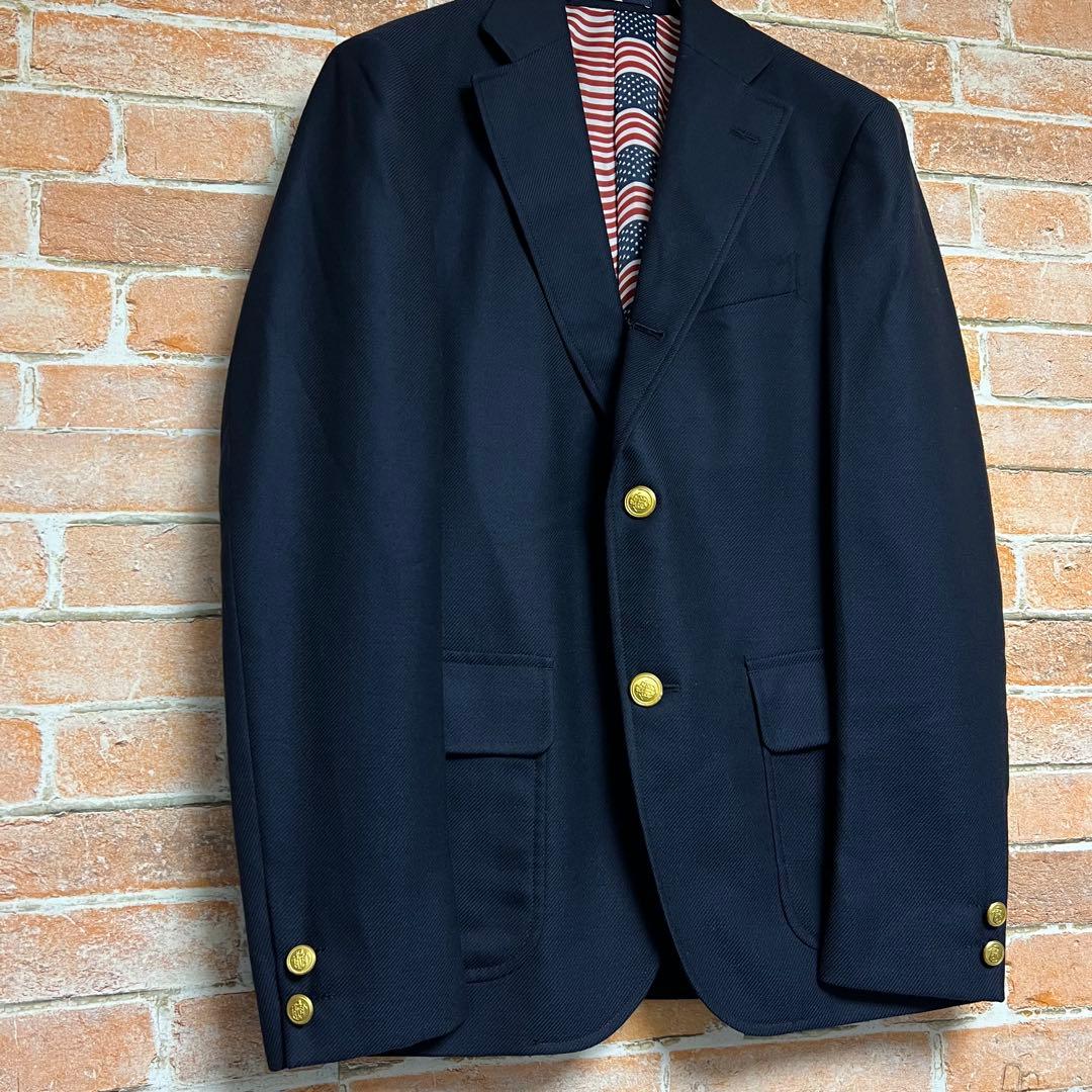(未使用級)J.PRESS YORK STREET 紺ブレ　星条旗　金ボタン