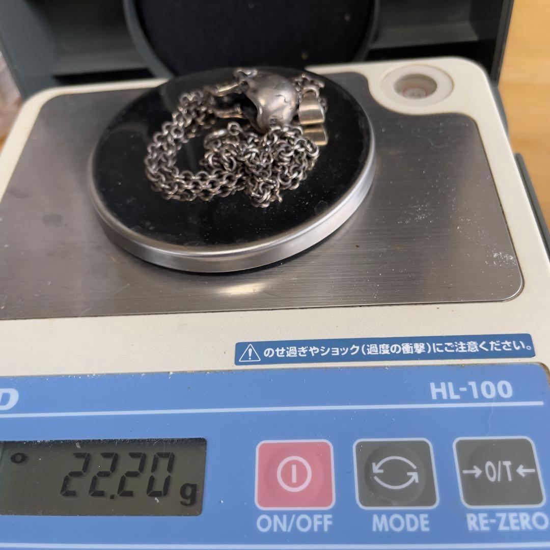 【22】シルバースカルネックレス　ヴィンテージ　925刻印