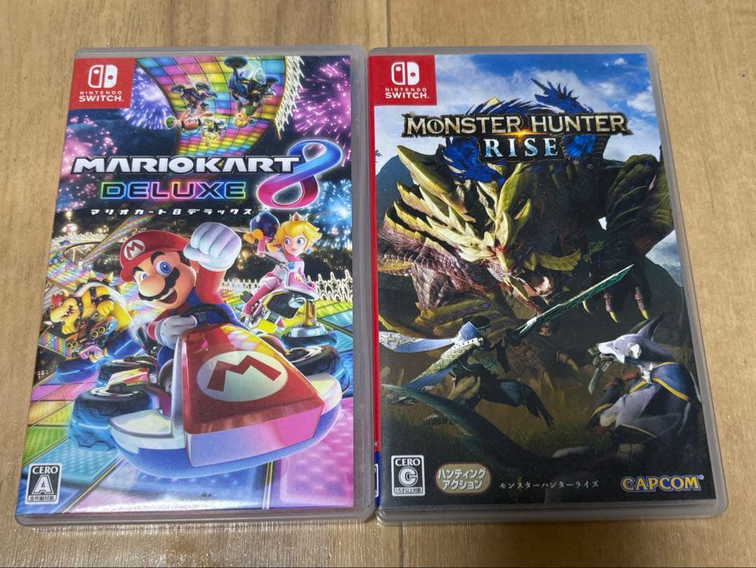 Nintendo Switchネオンオレンジブルー∴マリカ8・モンハンライズ付き