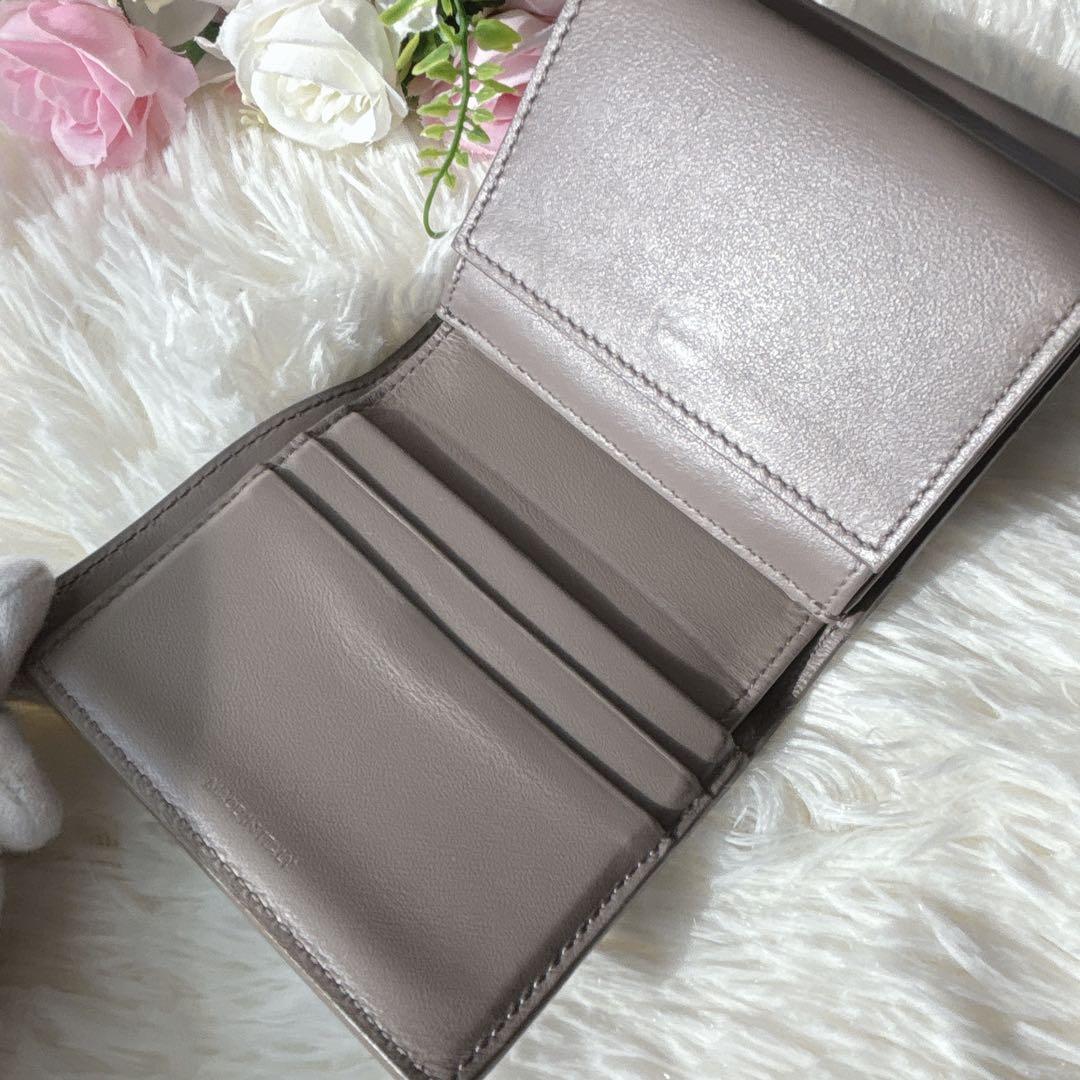 美品✨CELINE トリオンフ スモールフラップウォレット 三つ折り グレージュ