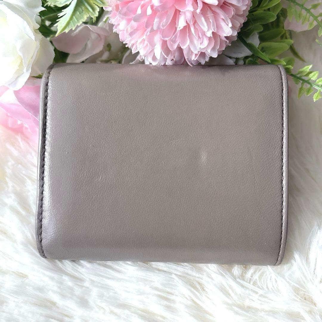 美品✨CELINE トリオンフ スモールフラップウォレット 三つ折り グレージュ