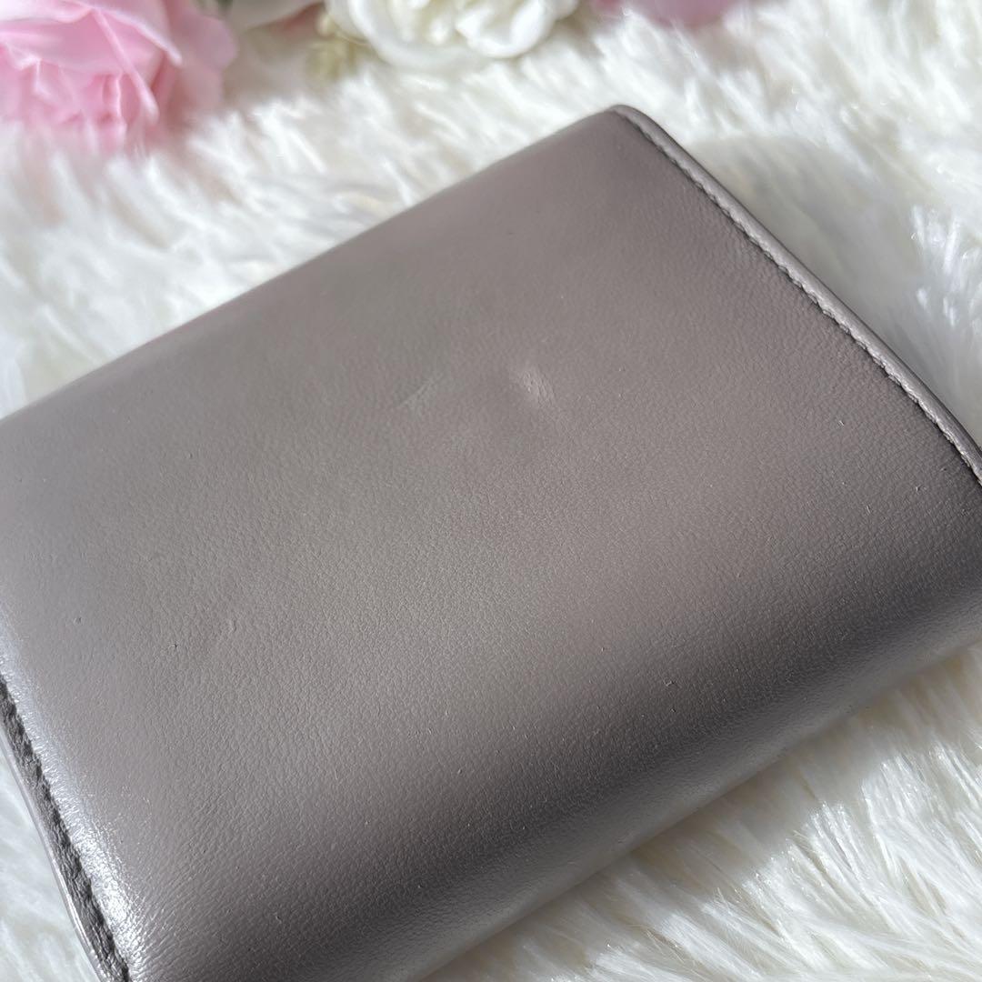 美品✨CELINE トリオンフ スモールフラップウォレット 三つ折り グレージュ