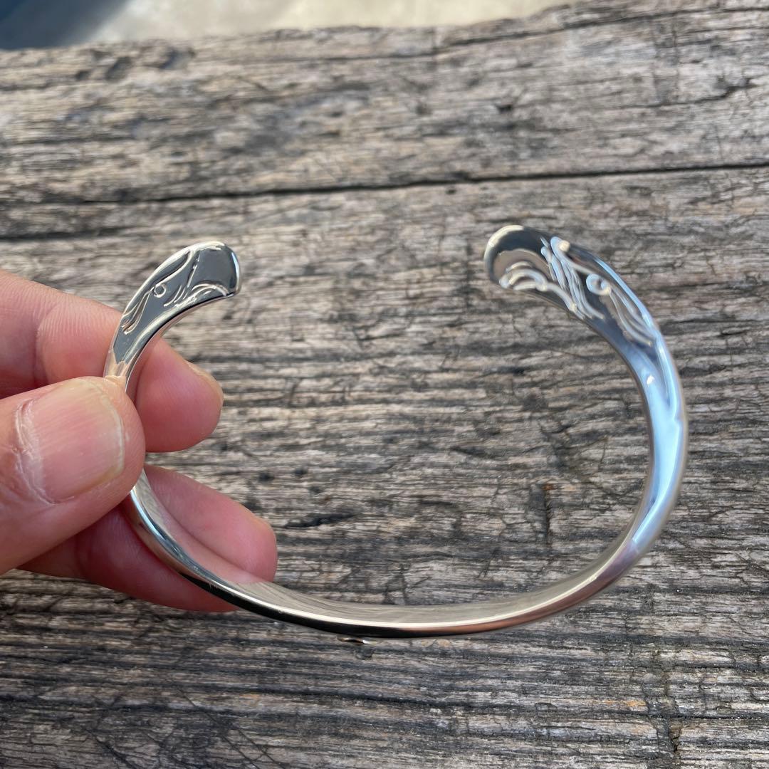 イーグル 顔 バングル ノーブランド L タタキメタル サイズ ハンドメイド