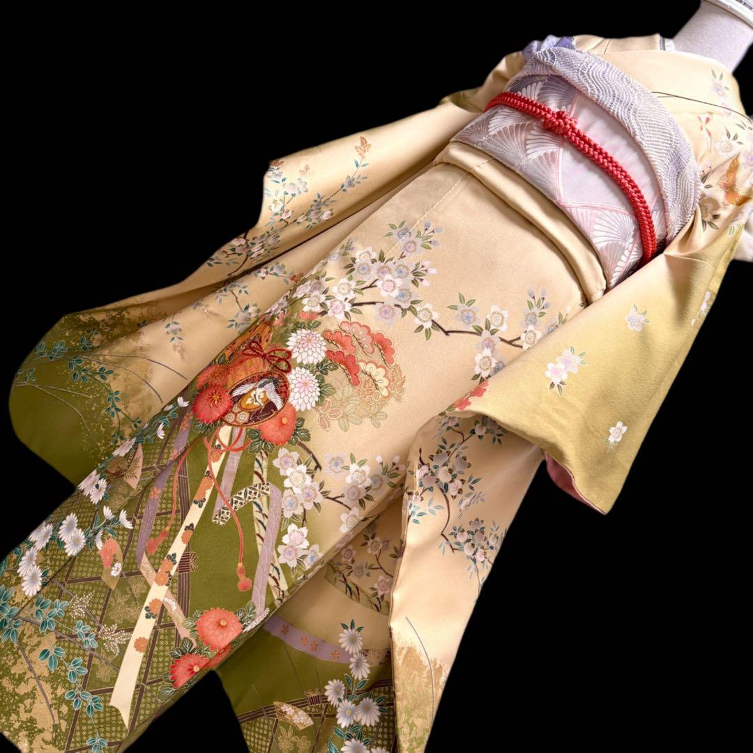 振袖フルセット　やまと誂製　古典柄　正絹長襦袢　裄丈長め　151〜166cm