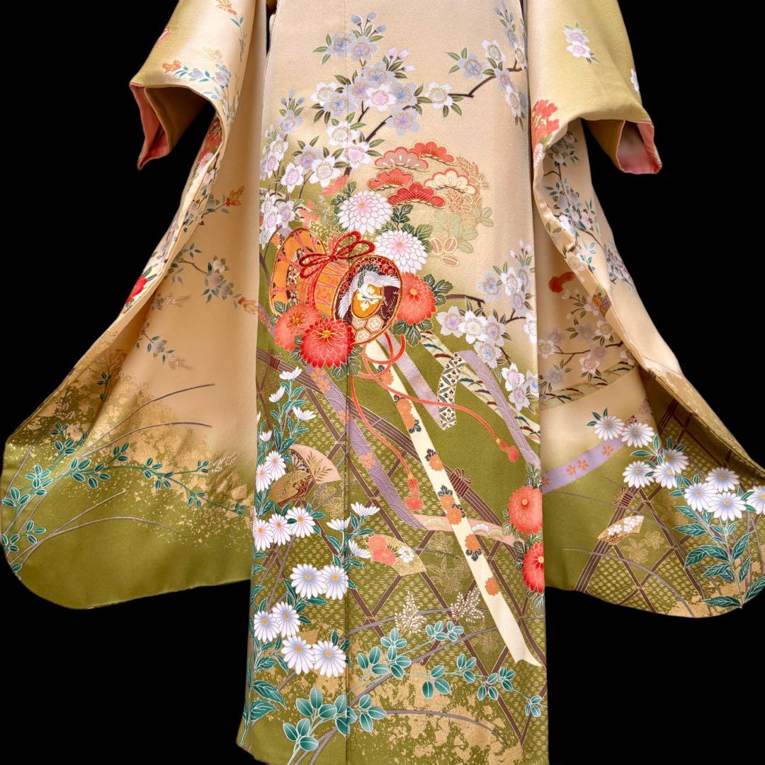 振袖フルセット　やまと誂製　古典柄　正絹長襦袢　裄丈長め　151〜166cm