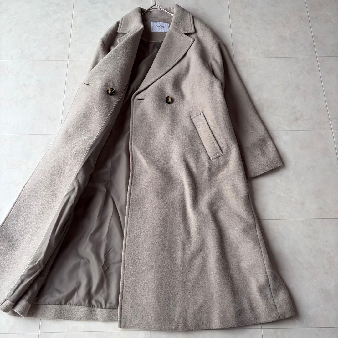 スローブイエナ SLOBE IENA ダブルフェイスウールロングコート38 M